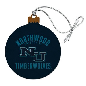 Northwood University Timberwolves Logo Wood Christmas Tree Holiday Ornament - 1 of 4
