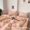 Peach Coral Queen Duvet Cover Set, Soft Microfiber Bedding with Zip Closure, 3pcs 90x90 Inch, Modern Farmhouse Style - 2 of 4
