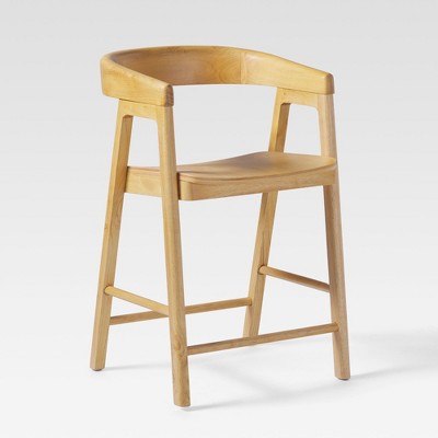 Saracina Home Modern Solid Wood Rounded Back Counter Stool