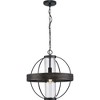 Progress Lighting, Terrace, 1-Light Outdoor Hanging Light, Matte Black, Seeded Glass Shade - 4 of 4