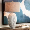 360 Lighting Selena Modern Table Lamp 26 1/8" Tall White Glaze Ceramic Oatmeal Fabric Drum Shade for Bedroom Living Room Bedside Nightstand Office - 2 of 4