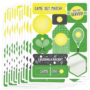 Big Dot of Happiness You Got Served - Tennis - Baby Shower or Tennis Ball Birthday Party Favor Sticker Set - 12 Sheets - 120 Stickers - 1 of 4