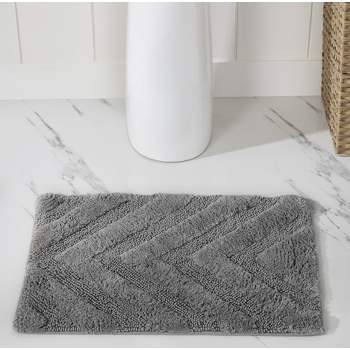 Hastings Home Bathroom Mats 60-in x 24-in Silver Cotton Bath Mat in the Bathroom  Rugs & Mats department at