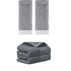 REGALWOVEN 4 Pcs Solid Soft Absorbent Hand Towel Set for Bathroom, Camping, Gym - 1 of 4