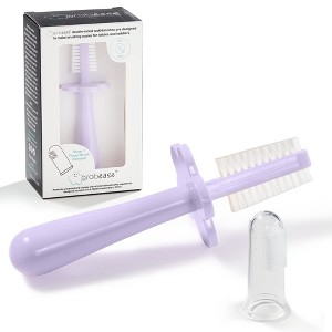 Grabease Infant Baby Toddler Toothbrush Double Sided Baby Finger Toothbrush, BPA-Free & Phthalate-Free for Baby, 1 Pack, Lavender - 1 of 4