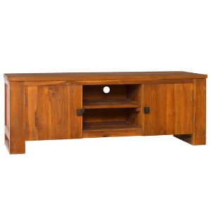 vidaXL TV Stand 43.3 in.x11.8 in.x15.7 in. Solid Wood Teak - 1 of 4
