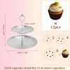 Unique Bargains 2 Tier Round Cup Cake Holder Tower with Tiered Serving Tray for Donuts Fruit 9.06"x9.06" - 2 of 4