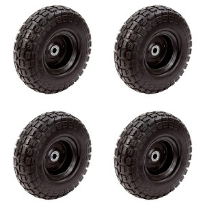 Tricam Farm and Ranch 10-Inch Single No Flat Replacement Pneumatic Turf Tire for Utility Garden Carts, Wheelbarrows, Dollies, and Wagons (4 Pack) - 1 of 4
