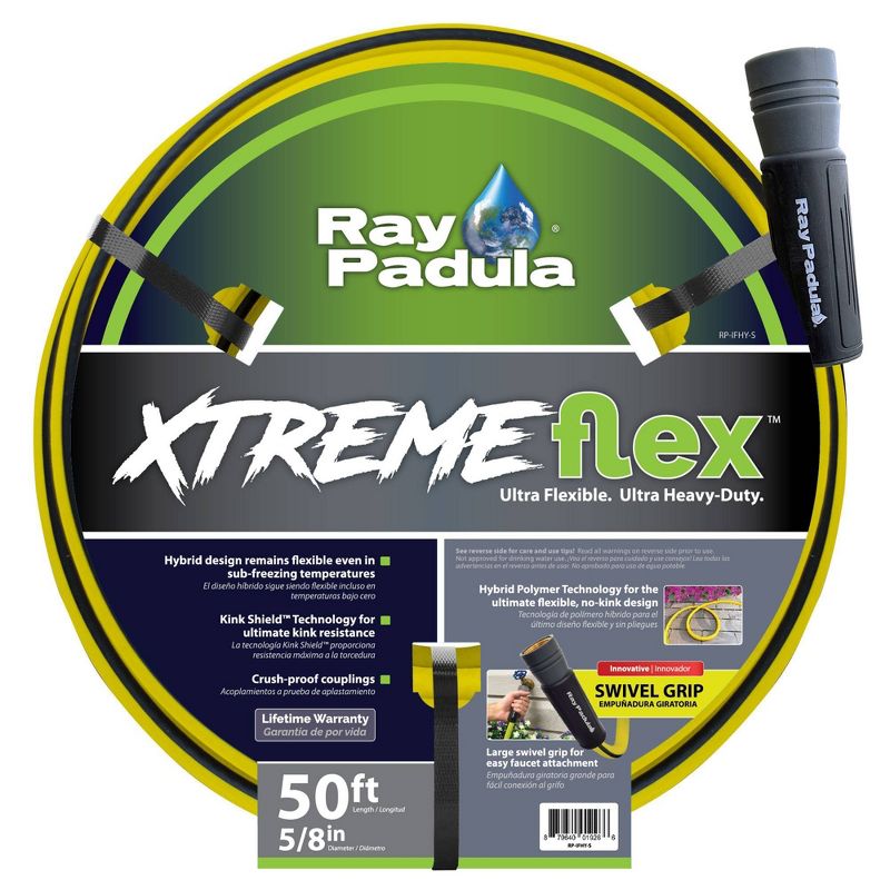 Ray Padula XtremeFlex Ultra Flexible 50ft Heavy Duty Hybrid Garden Hose - Yellow, 1 of 8