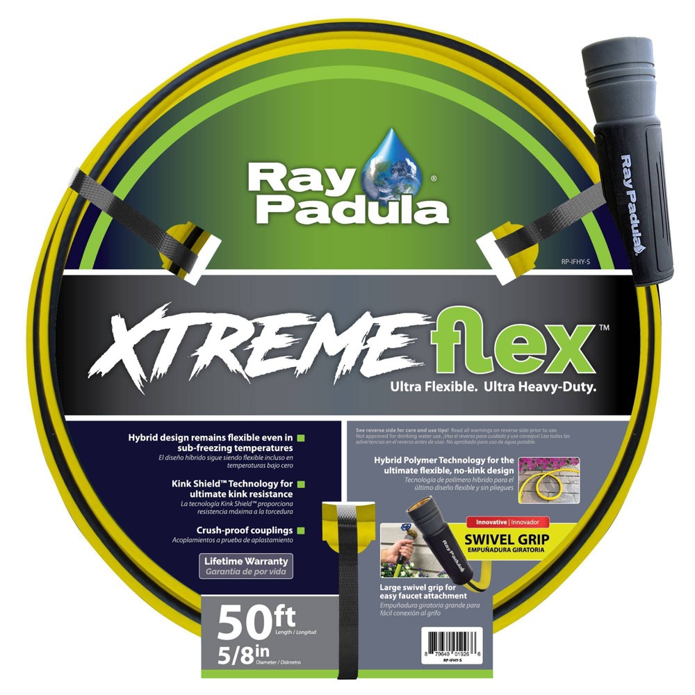 Photos - Garden Hose Ray Padula XtremeFlex Ultra Flexible 50ft Heavy Duty Hybrid : Leak-Resistant, Comfi-Grip