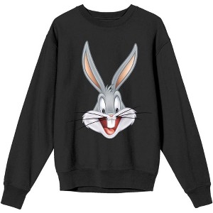 Looney Tunes Bugs Bunny Women's Black Long Sleeve Sweatshirt - 1 of 2