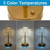 DORESshop 13 in. Industrial I-Shape LED Table Lamp, 3W Built-in LED, Tri-Color 2700K/4000K/5000K, Gold Finish - 3 of 4