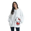 Hello Kitty Women’s White Long Sleeve Cosplay Faux Shearling Zip-Up Hoodie - 3 of 4