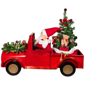 Northlight Animated and Musical Santa Driving Vintage Truck Christmas Decoration - 36.5" - 1 of 4