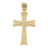Black Bow Jewelry 14k Yellow Gold Micro Pave CZ Large Maltese Cross Pendant, 25 x 52mm - 3 of 4