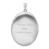 Black Bow Jewelry 34mm Footprints and Diamond Star Oval Locket in Sterling Silver - 3 of 4