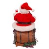 Kurt Adler 10.5 Inch Fabriché Santa Sitting on Wine Barrel - image 3 of 4