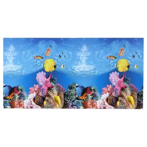Unique Bargains Aquarium Background Poster Double-sided Aquarium Fish Tank Background Decorative Paper Sticker 1 Pc - 1 of 4