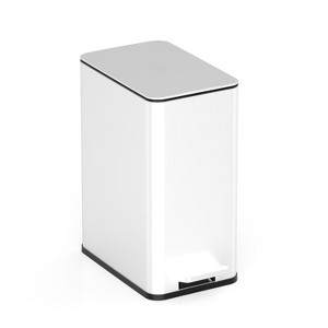 Chery Life 2.6 Gallon / 10 Liter Slim Stainless Steel Step-On Trash Can for Kitchen, Bathroom & Office - 1 of 4