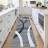 Indoor Modern Stripe Abstract Area Rugs for Living Room Bedroom Ultra Soft Washable Low Pile Non Slip Carpet Thin Floor Mat 2'x6'Grey - 4 of 4