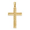 Black Bow Jewelry 14k Yellow Gold Polished Nugget Cross Pendant - 3 of 4