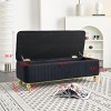 Modern Tufted Ottoman Bench with Hidden Storage and Gold Accents for Living Room, 47.2" Wide -3irtyhousy - 4 of 4
