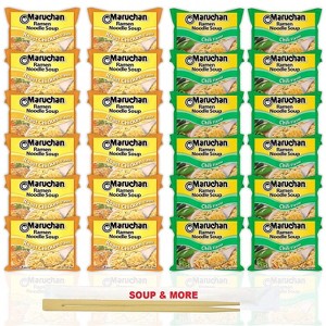 Maruchan Ramen Instant Noodle Soup Variety, 2 Flavors - 12 Packs Roast Chicken & 12 Packs Chili - 1 of 1