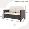 YARDSIGHT PE Rattan Loveseat: Outdoor 2-Seat Sofa with Washable Cushions, Ergonomic Backrest for Patio, Garden, Porch - 3 of 4