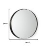 HomeRoots 24" Black Metal Round Framed Accent Mirror - 3 of 4