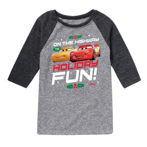 Boys' - Disney - On The Highway To Holiday Fun Raglan Graphic T-Shirt - 1 of 3
