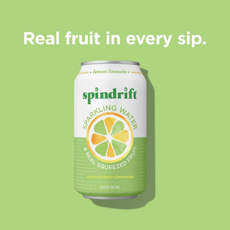 Spindrift Lemon Limeade Sparkling Water - 8pk/12 fl oz Cans, 4 of 7