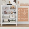 Garvee 5 Drawer Dresser for Bedroom, Tall Dresser with Deep Drawers, Metal Knobs, Modern Wood Grain Chests of Drawers for Entryway, Hallway - 4 of 4