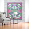 HomeRoots 88" X 84" Pink Green And White Floral Cotton Hanging Tapestry - 2 of 4