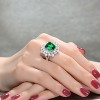 Guili Sterling Silver Rhodium-Plated Cubic Zirconia Ring, Elegant and Sophisticated, Perfect for Any Occasion, Green or Pink, Sizes 6, 7, 8, 10. - 2 of 2