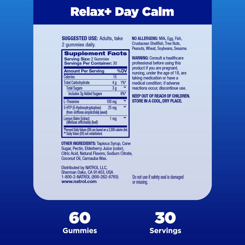 Natrol Relax + Day Calm Mood &#38; Stress Gummies - Fruit Punch - 60ct, 6 of 11