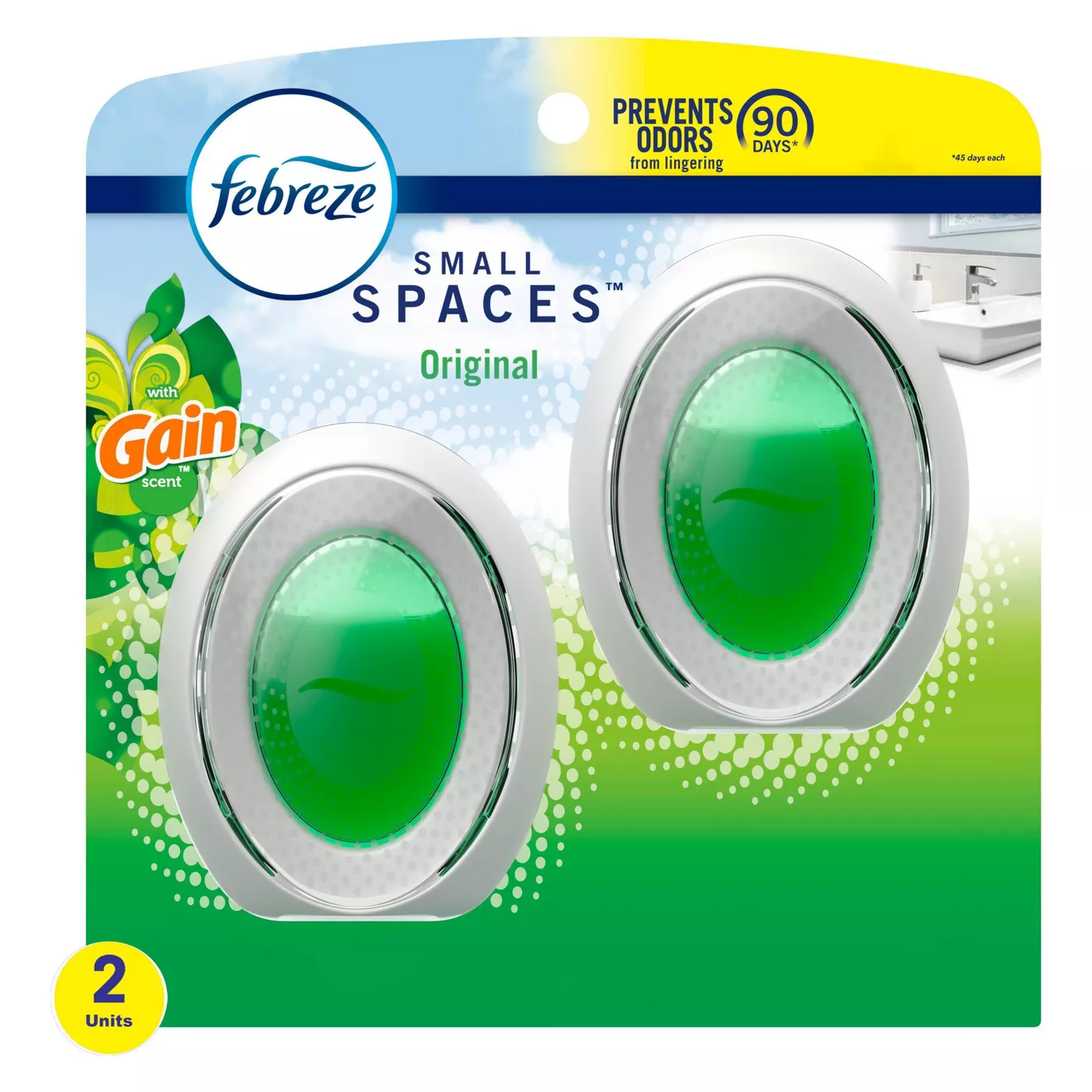 Febreze Odor-Eliminating Small Spaces Air Freshener - Gain Original Scent - 2ct - image 1 of 8