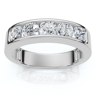 Pompeii3 1 1/4Ct Diamond Channel Set Men's Wedding Ring Lab Created 14k Gold or Platinum