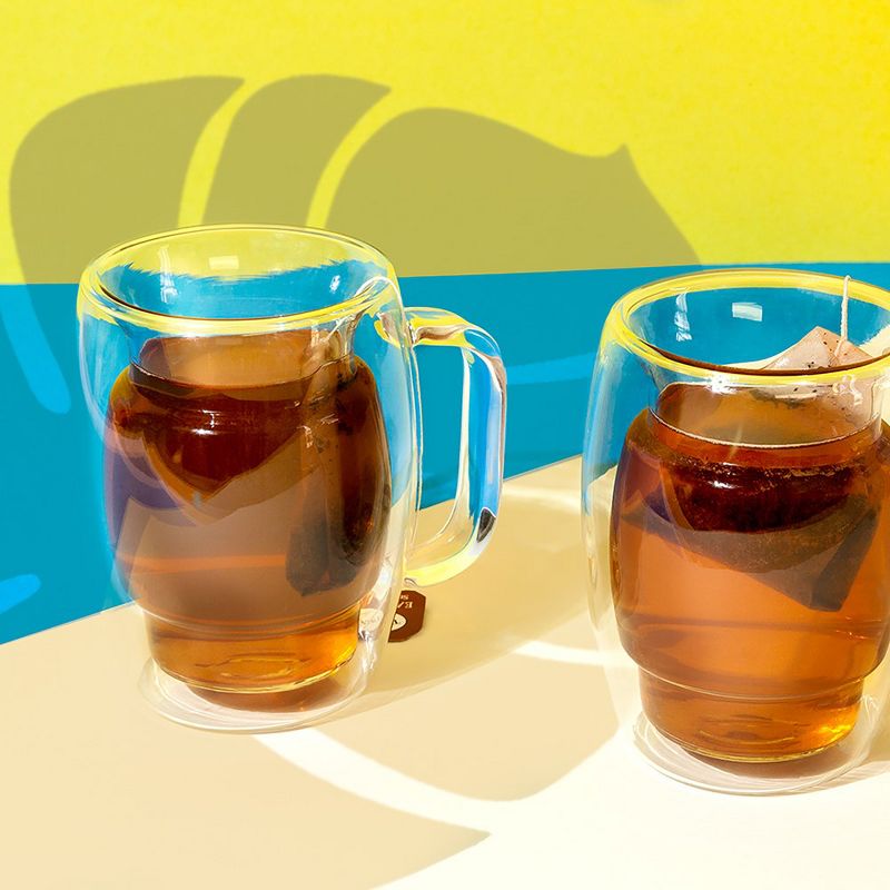 JoyJolt Cadus Glass Coffee Cups Double Wall  - Set of 2 Insulated Mugs Tea Glasses - 10-Ounces, 6 of 7