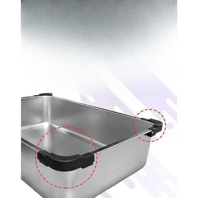Extra Large Gray Stainless Steel Enclosed Cat Litter Box with Scooper