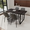 5-Piece Dining Set with Rectangle Kitchen Table and 4 Suede Armless Chairs - 4 of 4