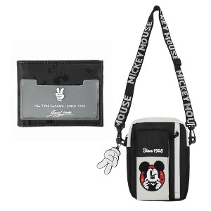 Disney Mickey Mouse Adult Mini Messenger Bag with Classic Bifold Wallet Gift Set - 1 of 4