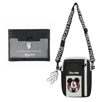 Disney Mickey Mouse Adult Mini Messenger Bag with Classic Bifold Wallet Gift Set