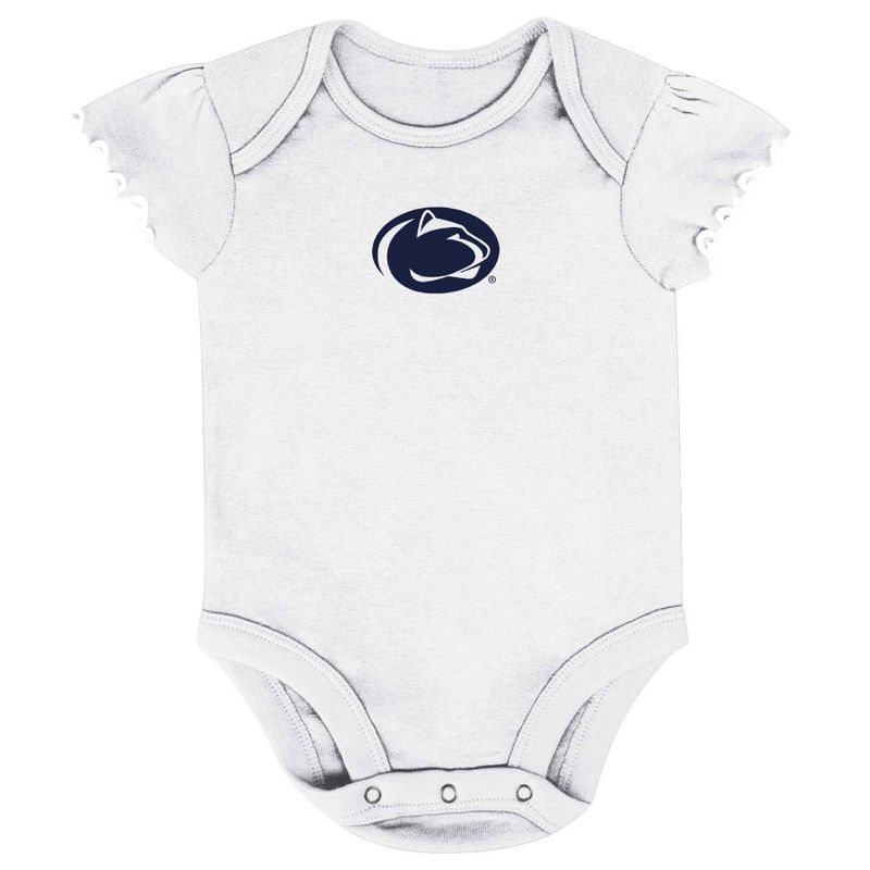 NCAA Penn State Nittany Lions Infant Girls&#39; 3pk Bodysuit Set, 3 of 5