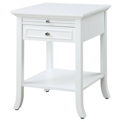 American Heritage Logan End Table with Drawer/Slide White - Breighton Home
