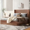 YONWAY Queen Bed Frame with lift storage - 82 IN grooved undulating lift storage bed frame, slatted natural wood, no spring box required/no noise - 4 of 4