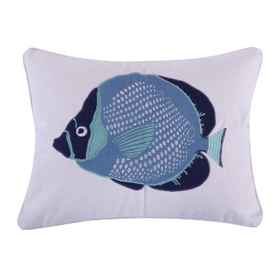 Camps Bay Decorative Blue Fish Pillow - Levtex Home