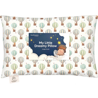 Image of KeaBabies Toddler Pillow with Pillowcase, 13X18 Soft Organic Cotton Toddler Pillows for Sleeping, Kids Travel Pillow Age 2-5  (Hot Air Balloon)