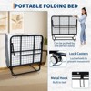 Folding Bed with Mattress, Portable Guest Beds with 5" Memory Foam Mattress, Foldable Metal Frame Bed with Wheels - 4 of 4