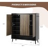 Large Shoe Cabinet with Doors，6-Tier Shoe Organizer with 3 Doors and Additional Hooks for Hallway, Entryway, Living Room - 2 of 4