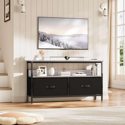 Garvee Dresser TV Stand, Entertainment Center with Fabric Drawers & Open Storage,Console Table Furniture